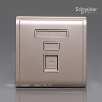 Schneider Pieno Fengshang indulge gold with protective door four-line single telephone socket one telephone socket