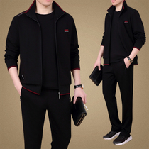 Middle Aged Sports Suit Mens Spring Casual Middle-aged Men Sportswear Suit Spring Autumn New Dad Dress Three Sets