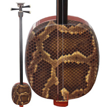 Eight-tone Shunyi ebony veneer large three-string instrument safflower pear paint-free polishing full set of accessories plucked string Song Song drama