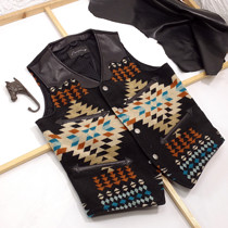 299 limited-time pre-grab(shipping price increase) Navajo Totem Vest X Young horse skin