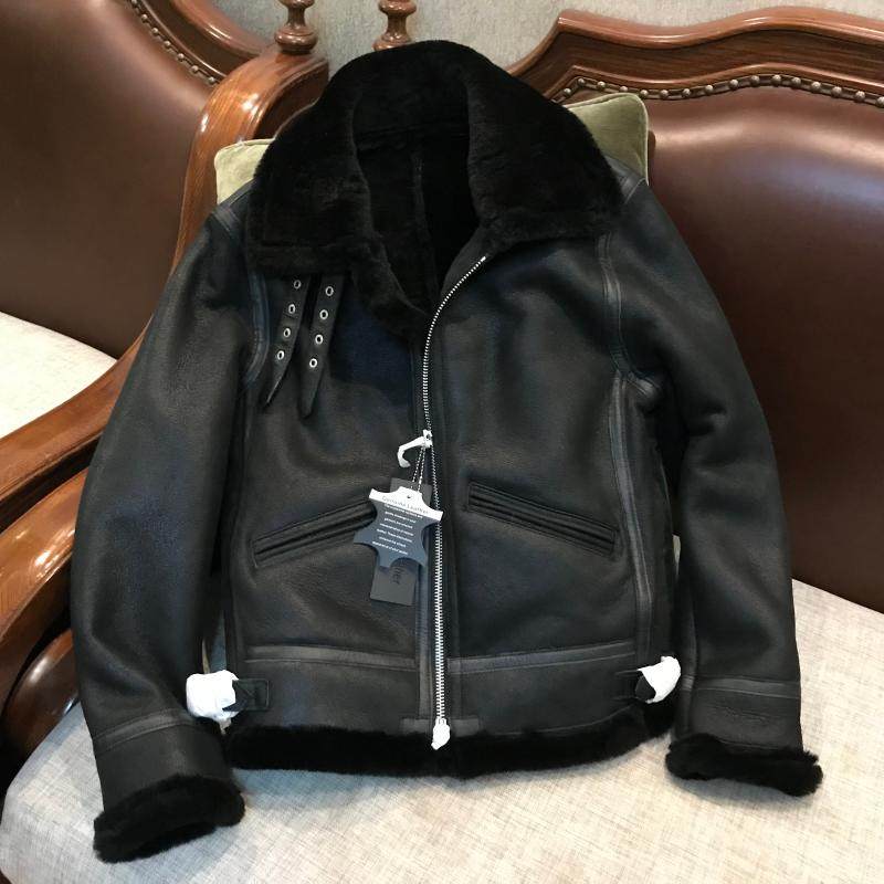 Japan trading company winter new classic B3 Australian sheepskin hair one leather leather men warm and cold