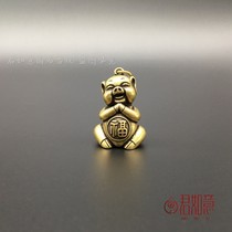 Pure copper zodiac pig hang brass antique adorable pig pig pig pig pink pin pin pin key buckle