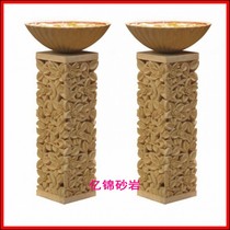 Sculpture Art Sandstone Hotel Villa Courtyard Decoration Building Materials Garden Landscape Decoration-Huateng Hollow Pier