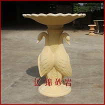 Yijin sculpture sandstone Swan fountain courtyard waterscape decoration sandstone glass fiber reinforced plastic city landscape ornaments