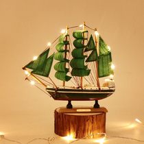 Solid Wood simulation small sailing boat model Smooth Sailing crafts decoration wine cabinet childrens room desk decorations