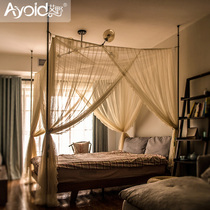 Ayano Palace Bed Mosquito Net Ground Type Bracket Square Top Encryption Hans Style Princess Wind 2 0 m 1 8m Increase in Garage