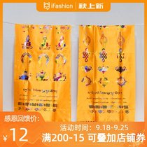 Hot stamping Eight Jixiang Hada Tibet Buddhist supplies ethnic jewelry Auspicious Eight Treasures color ears yellow Hada