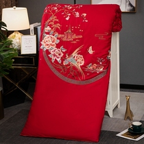 Full cotton 100 silk quilt to be married by embroidery Heinewed by winter quilt big red accompanied by wedding mulberry silk double wedding quilt core