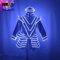 Luminous performance suit Hat Bar nightclub LED luminous laser gloves Flash luminous suit GOGO suit