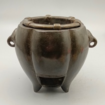 Antique Ancient Play Old Bronze Ware Charcoal Fire Stove Imitation Ancient Make Old Cooking Tea Stove Alcohol Stove Chinese Vintage Tea Pamper Collection Pendulum