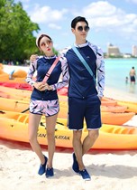 Korean version of the new male and female lovers swimsuit long-sleeved trousers zipper split wetsuit snorkel suit surf suit