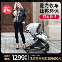 UK ubest baby stroller two-way baby high landscape can sit and lie down Lightweight folding childrens hand push umbrella car