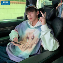 Sweatshirt mens spring and autumn fashion brand ins port wind large size hooded jacket loose Korean version of the trend wild 2021 new