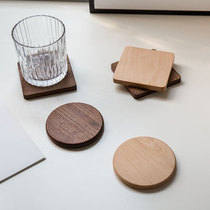 Yiming Japanese black walnut coffee Coaster Round Square beech wood Cup solid wood insulation mat tea cup cushion