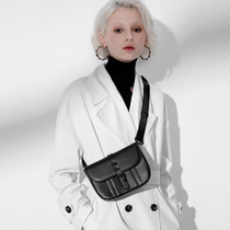 INJOYLIFE Saddle Bag Womens Bag 2021 New Tide Leather Joker Shoulder Bag Vintage Broadband shoulder bag