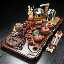 Tea set set Household living room complete set of automatic water supply one-piece Kung Fu tea table running water atomized tea tray Simple