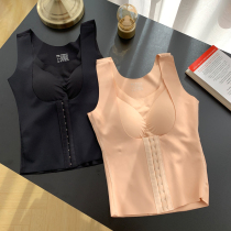 Back without trace sports underwear small chest gathering adjustment type anti-sagging one-piece flat chest flat abdomen waist waist four in one