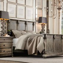 American country wood Old 1 8 meters double French vintage Villa model room bedroom custom furniture