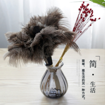 Ostrich feather duster household cleaning non-linting weapon car dust removal increase encryption feather duster