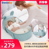  sweeby baby basket out portable car safety sleeping basket Newborn discharge bed can lie flat in the middle of the bed