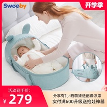  sweeby baby basket out portable car safety sleeping basket Newborn discharge bed can lie flat in the middle of the bed