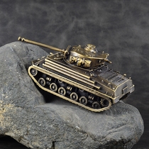 Wood disclosure M4A3E8 Sherman tank all-metal tank model ornaments car accessories home furnishings