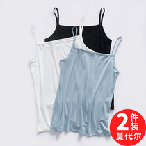 Modal small camisole womens short top spring summer sleeveless interior black white wear base shirt tide