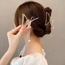 Tassel clip fairy summer back hair card French butterfly pendant hairpin Korean fairy shark clip hair ornament