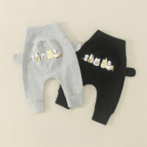 Baby pants spring and autumn wear male and female baby big fart pants high waist and belly protection spring clothes in childrens large pp pants spring style