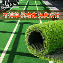 Custom simulation white line carpet for gym lawn sleds indoor black private education outdoor green turf