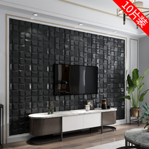 Black gold 3d three-dimensional self-adhesive wall sticker TV background wall wall decoration soft bag wallpaper bedroom living room sticker