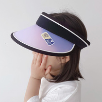Childrens empty top hat sunshade anti-UV color change cap Korean version of the baby big edge cap Boys and girls travel sunscreen cap