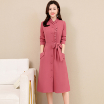 Long sleeve dress female spring and autumn 2021 new autumn noble temperament 40 years old middle-aged mother Lady skirt