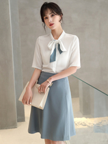 Broadcast host art examination mirror professional suit female new fashion temperament teacher formal dress beautician work clothes summer