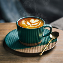 Cup high-value ceramic coffee cup saucer set exquisite afternoon tea cup high-end retro gift box gift spoon