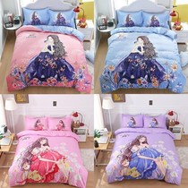 Full Cotton Cartoon Four Pieces Of Pure Cotton Children Bed Linen Quilt Cover Three Sets Boy Girl Quilt Cover Student Bed Accessories