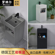 Nordic light luxury art wash basin toilet rock plate integrated floor-standing washing pool balcony outdoor column Basin