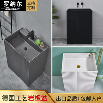 Nordic industrial wind large wash basin toilet rock plate integrated floor-standing washstand outdoor courtyard column Basin