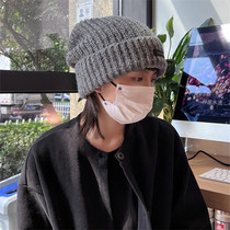 Pile cap Big Head around face small wool hat female wool knit hat male loose autumn winter warm hat cold hat