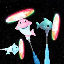 Explosive tremolo cartoon glowing music dolphin shark windmill fiber flashing stick stalls childrens toys wholesale