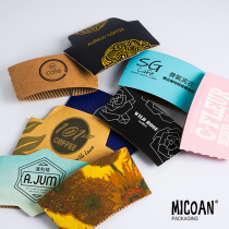 MICOAN Disposable Corrugated Cup Cover Kraft Paper Cardboard Printable Logo Original Design Coffee Milk Tea Insulation