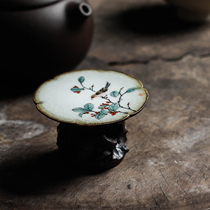 Duqing Taihu stone cover tea pet ceramic paperweight teapot rack tea table ornaments hand-painted elegant playpieces pure handmade