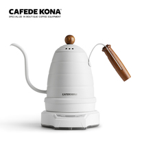 CAFEDE KONA temperature control fine mouth hand punch coffee pot electric heat insulation timing stainless steel long mouth hand punch pot