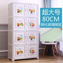 Storage cabinet drawer type baby wardrobe childrens wardrobe cartoon storage cabinet toy locker double-door chest