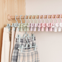 Non-trace household pants rack Anti-fried pleat jk skirt clip hanging underwear hanger Drying pants hang Hanfu strong clip storage clip