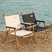 Hanfor outdoor camping aluminum alloy wood grain kermit chair portable single folding kermit small chair