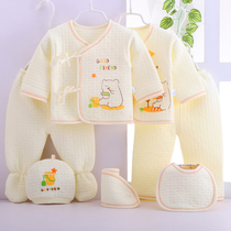 Newborn clothes baby warm clothes newborn baby cotton underwear set thickened Spring and Autumn Winter 0-3 months