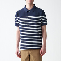 Print-free products MUJI Mens cotton beads Mesh Woven Polo Shirts