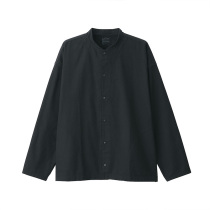 MUJI MUJI mens and womens cotton wash Oxford stand neck wide shirt (no gender)