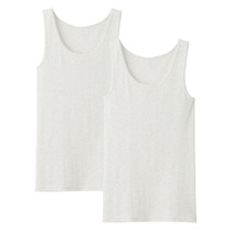 MUJI MUJI womens cotton ribbed vest 2 pieces